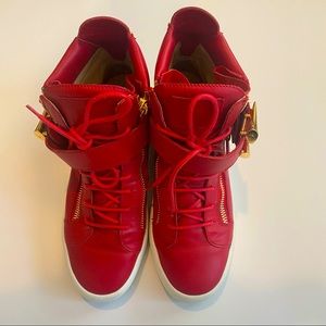 GIUSEPPE MEN RED AND GOLD SNEAKERS SIZE 42